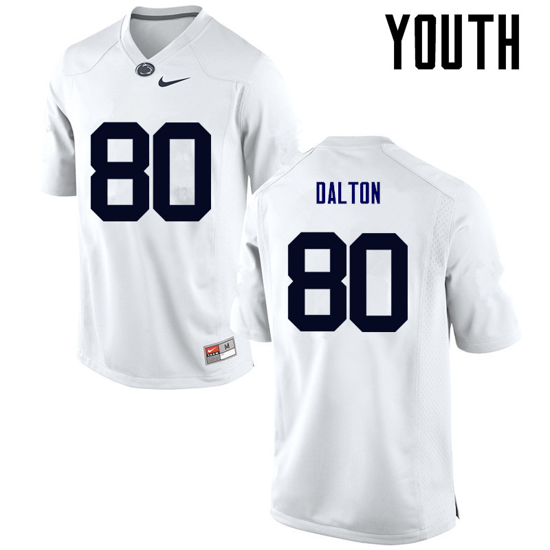 Youth Penn State Nittany Lions #80 Danny Dalton College Football Jerseys-White - Click Image to Close